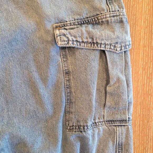 Simple Society High Rise Women's Cargo Jeans Straight Leg Grunge Denim Y2K 5/27 - Picture 5 of 8